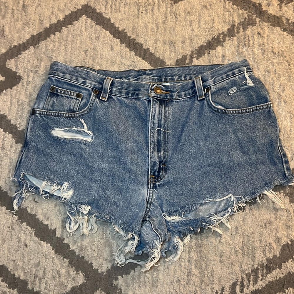 Distressed Jean shorts